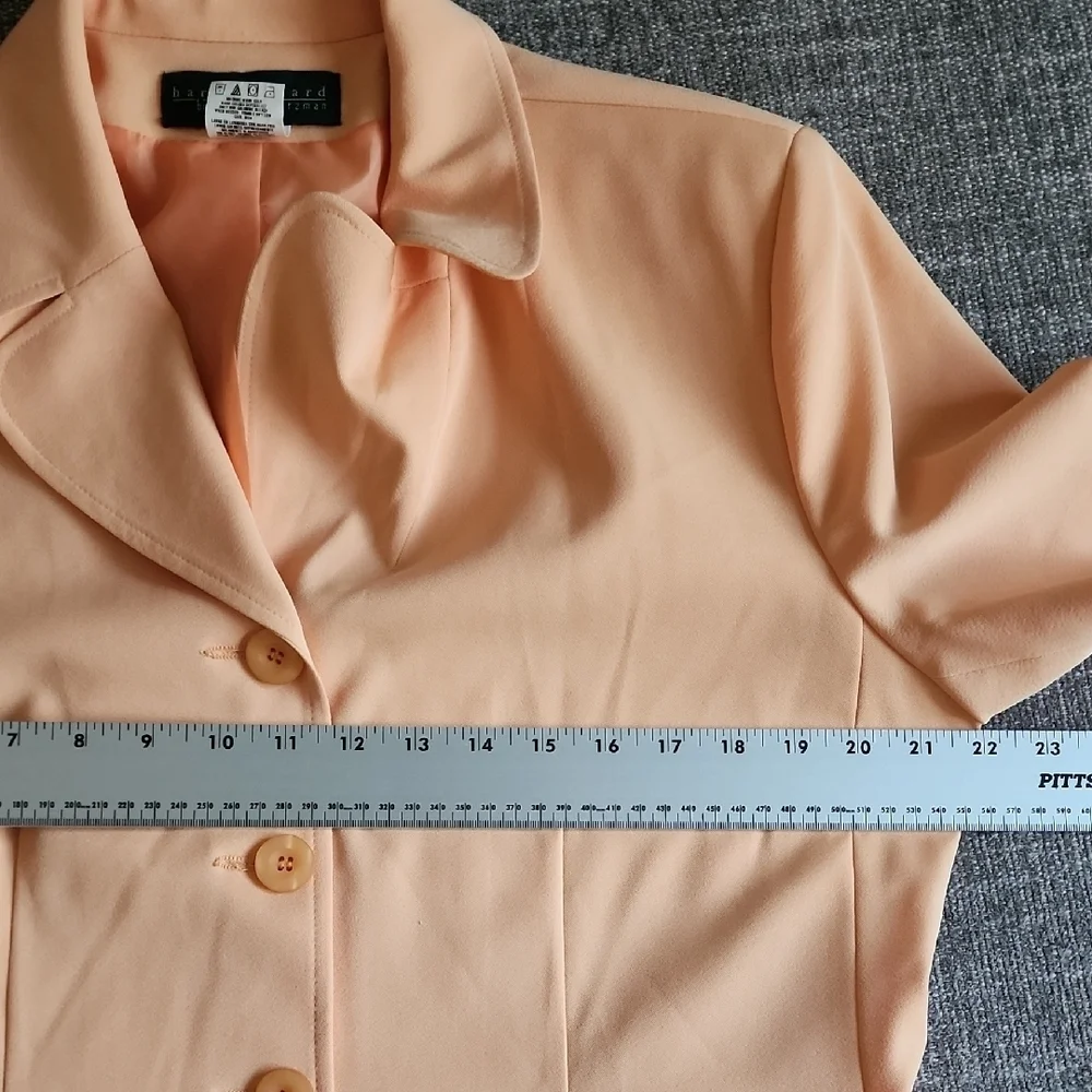Harve Benard Peach Tailored Set Blazer & Pants Size 16 Vintage Chic Power Suit